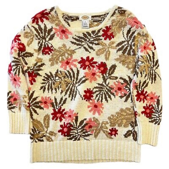 Talbots Colorful Floral Sweater- Large petite- Great Pre-Loved Condition - Picture 1 of 2